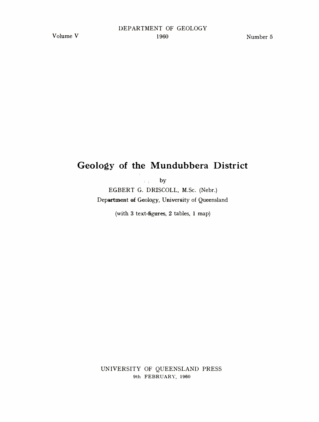 Geology of the Mundubbera District