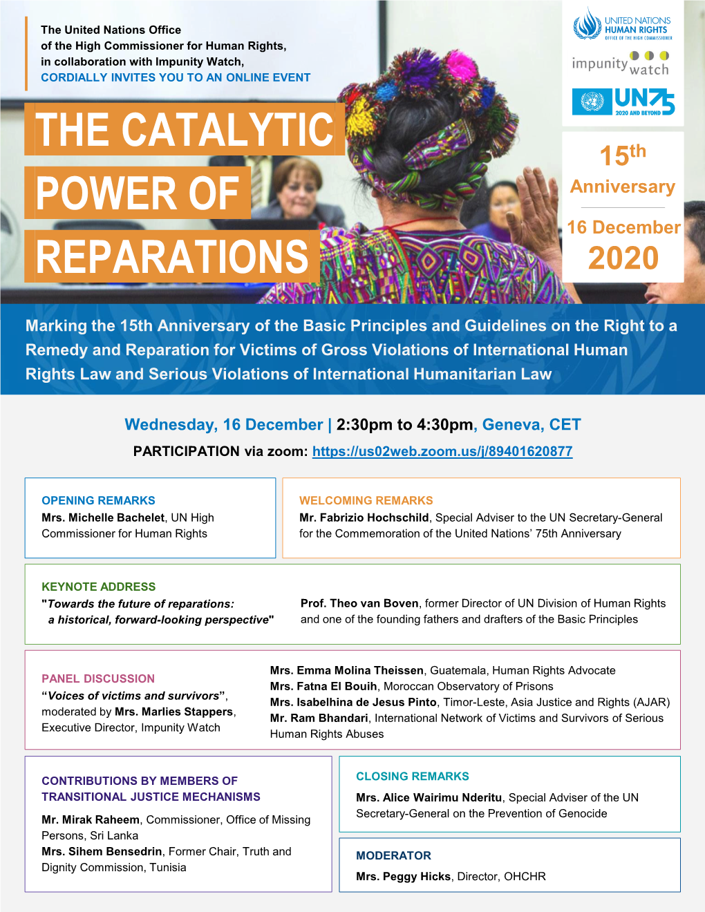 THE CATALYTIC POWER of REPARATIONS | 15Th Anniversary – 16 December 2020