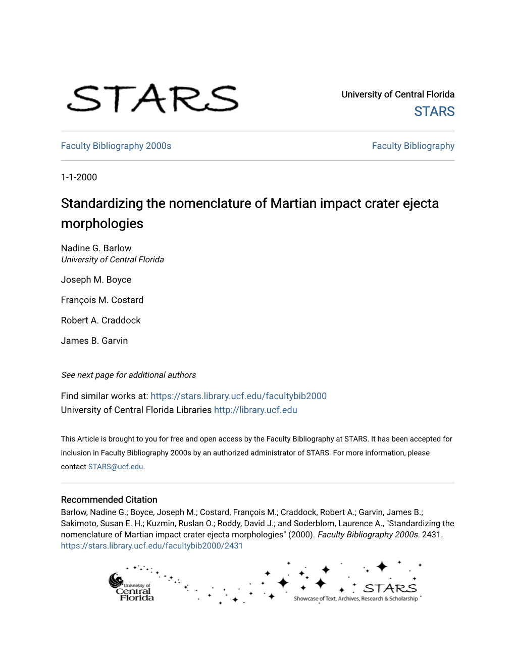 Standardizing the Nomenclature of Martian Impact Crater Ejecta Morphologies