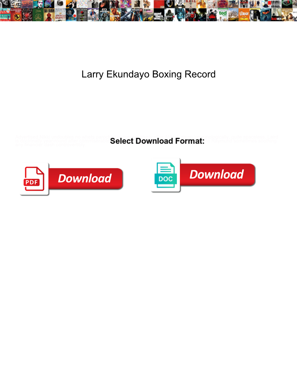 Larry Ekundayo Boxing Record