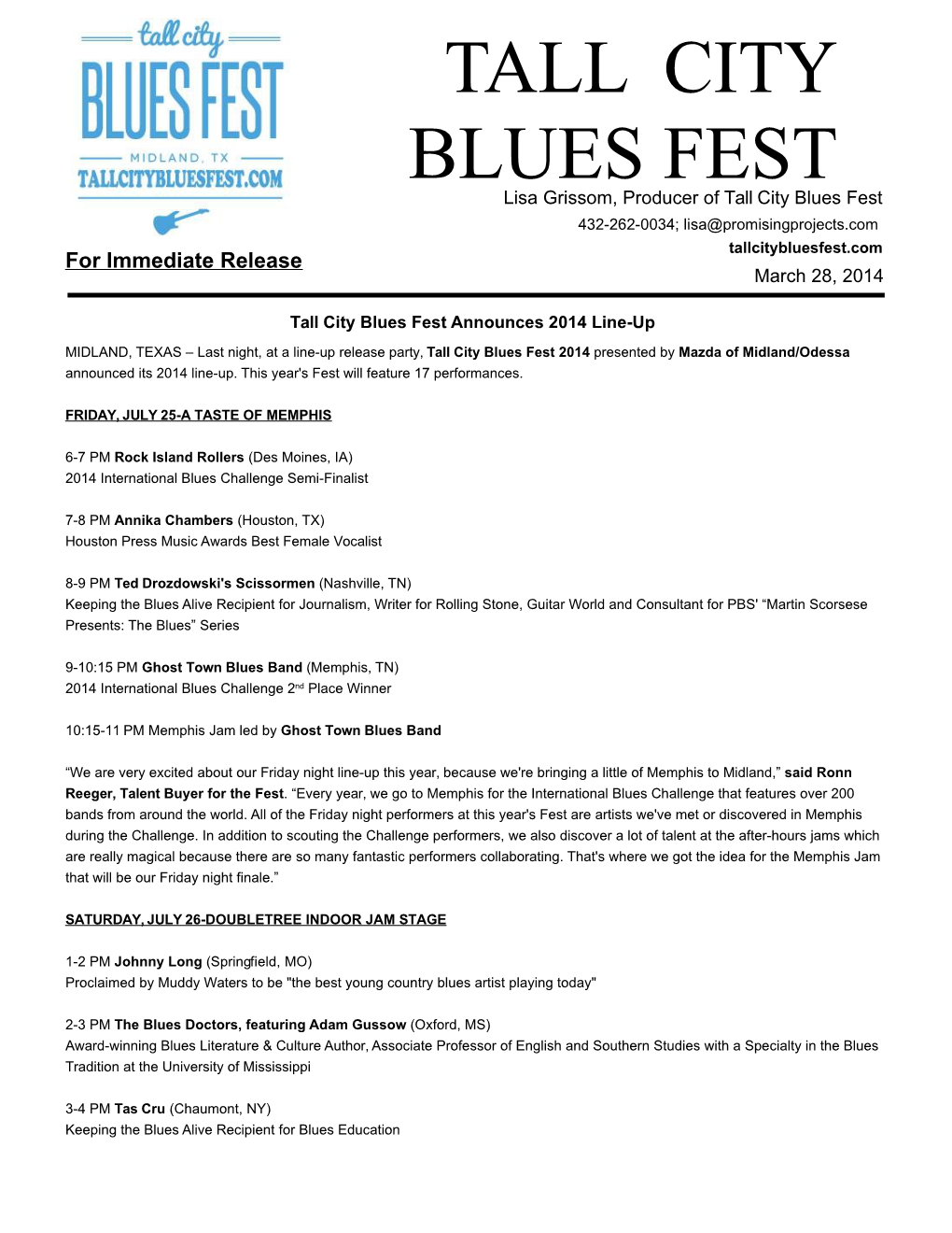 Tall City Blues Fest