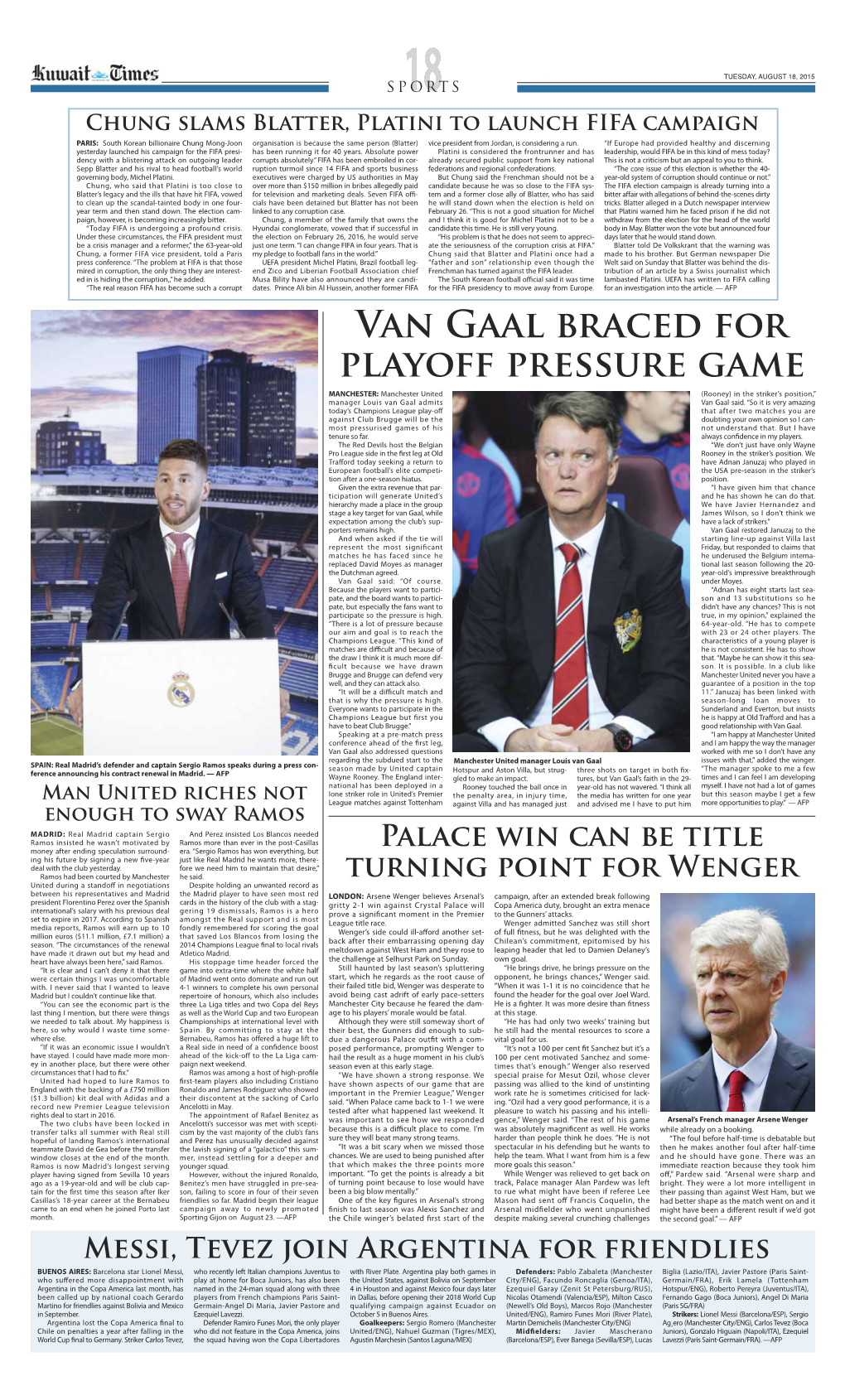 Van Gaal Braced for Playoff Pressure Game