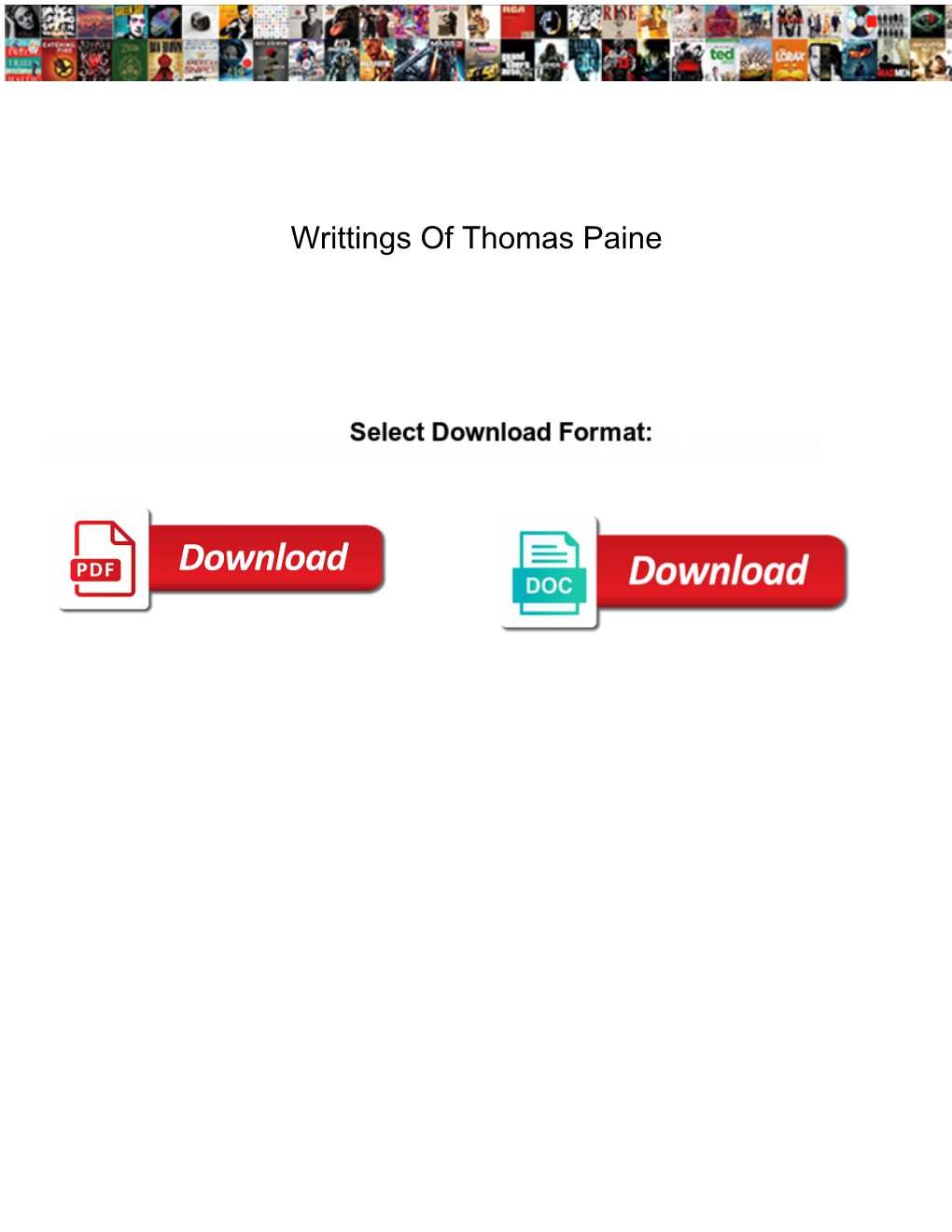 Writtings of Thomas Paine