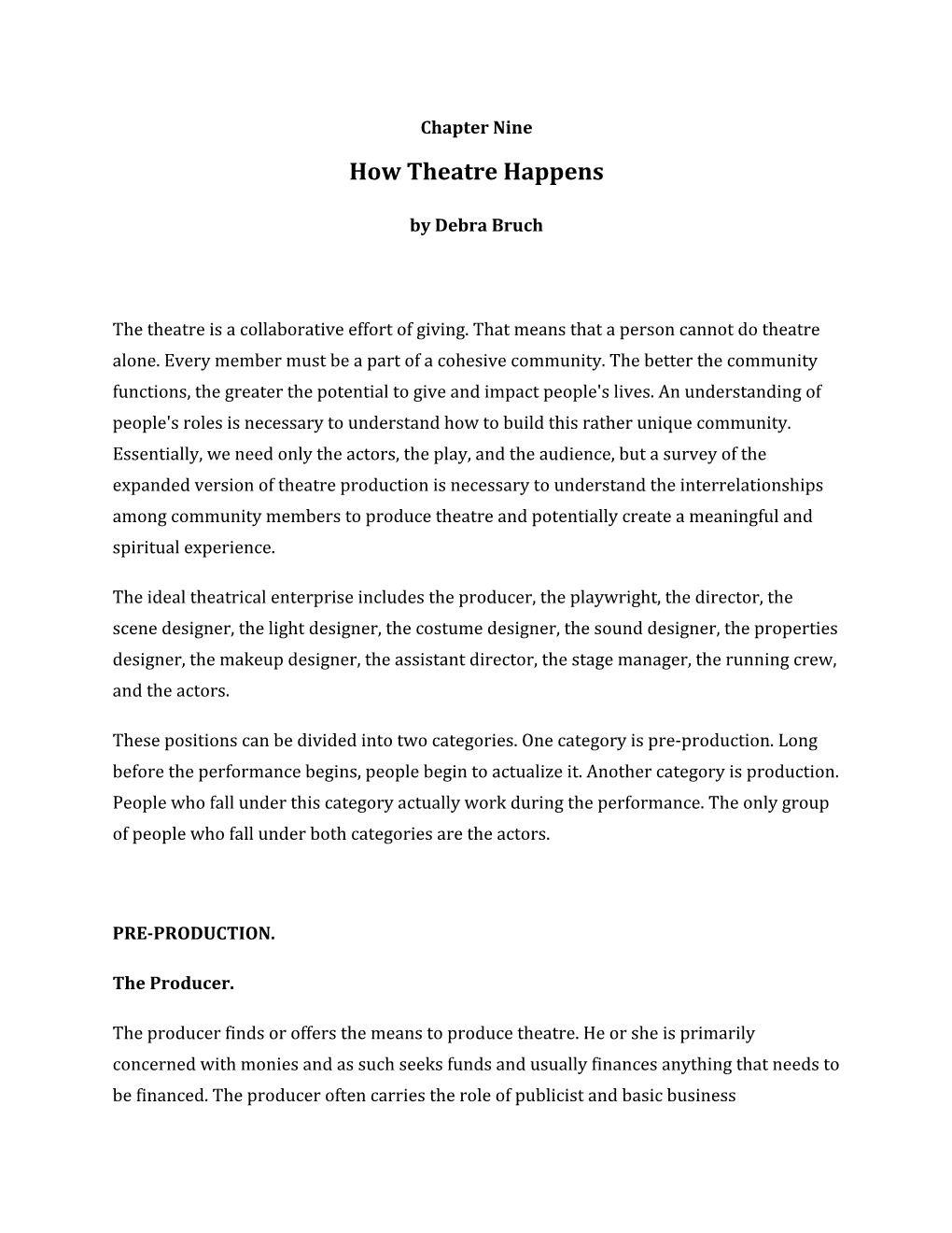 How Theatre Happens