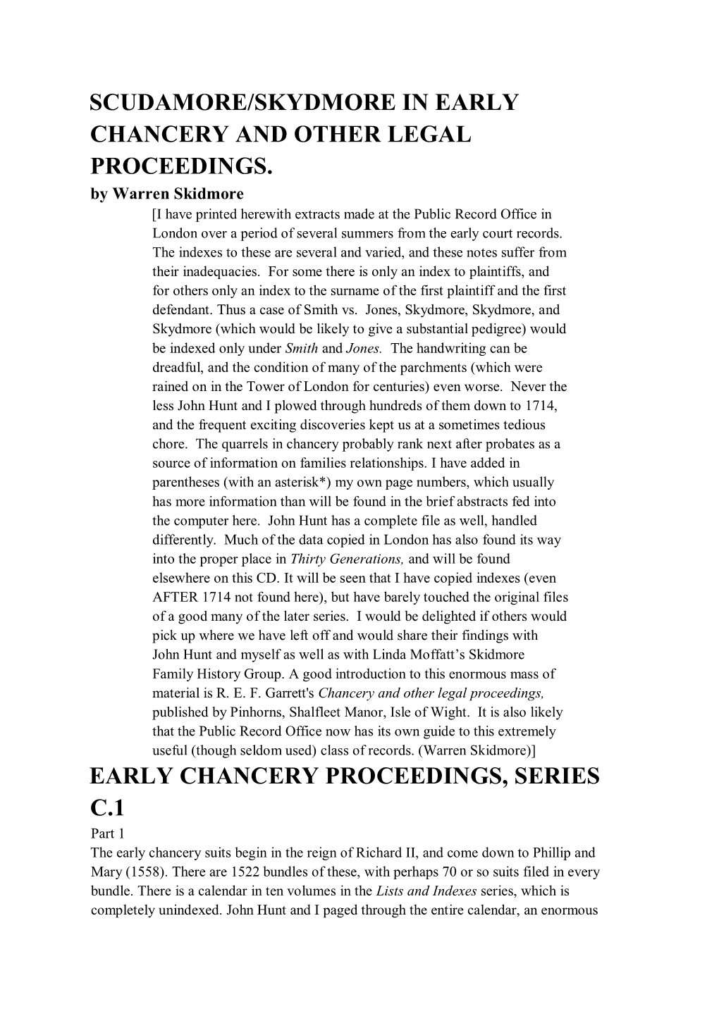 Early Chancery Proceedings, Series