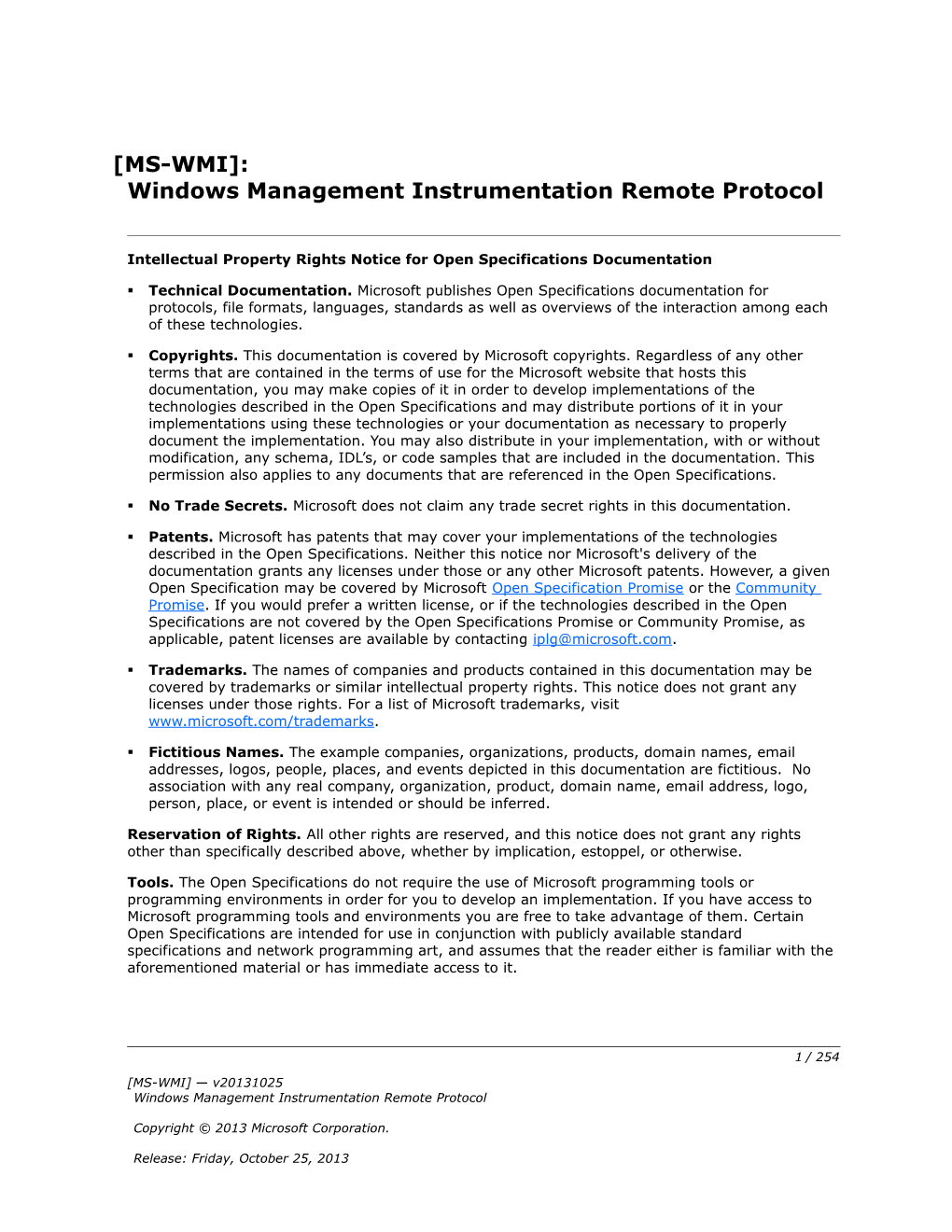 Intellectual Property Rights Notice for Open Specifications Documentation s108