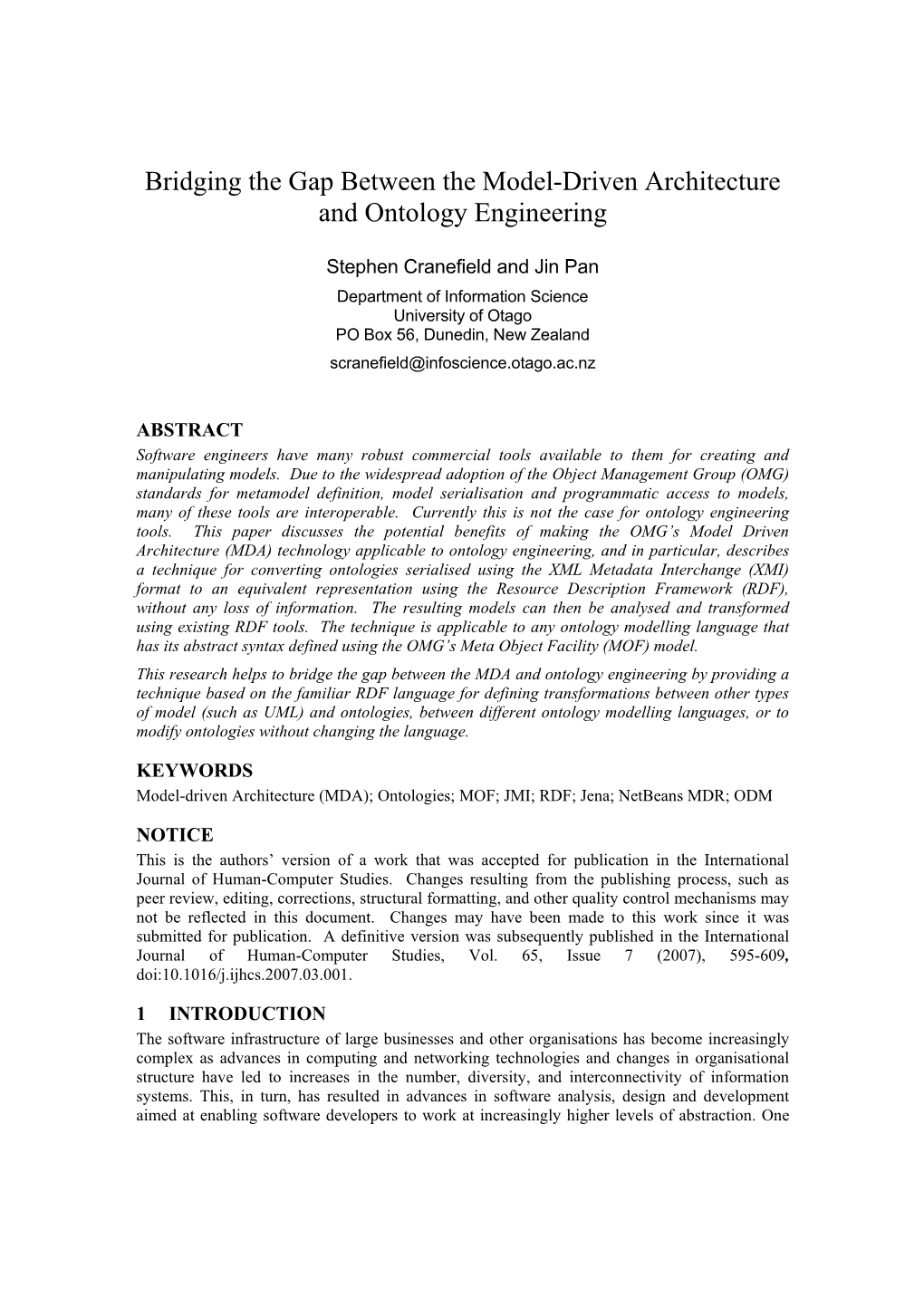 Bridging the Gap Between the Model-Driven Architecture and Ontology Engineering