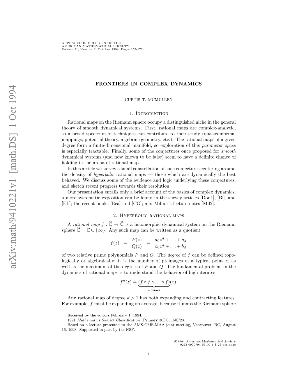 Arxiv:Math/9410221V1