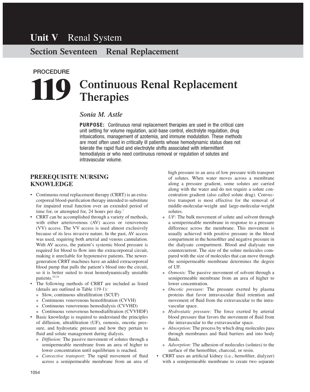 119 Continuous Renal Replacement Therapies 1055