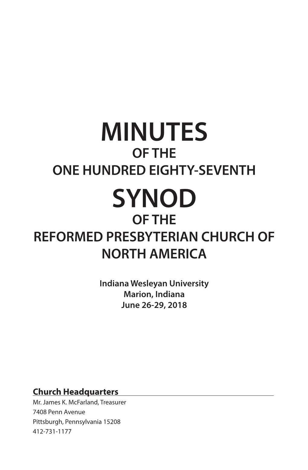 Minutes Synod