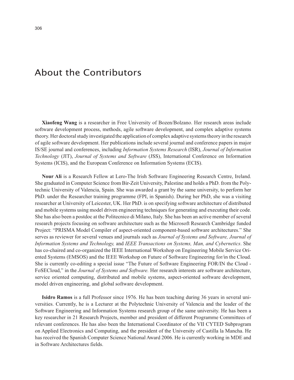 About the Contributors