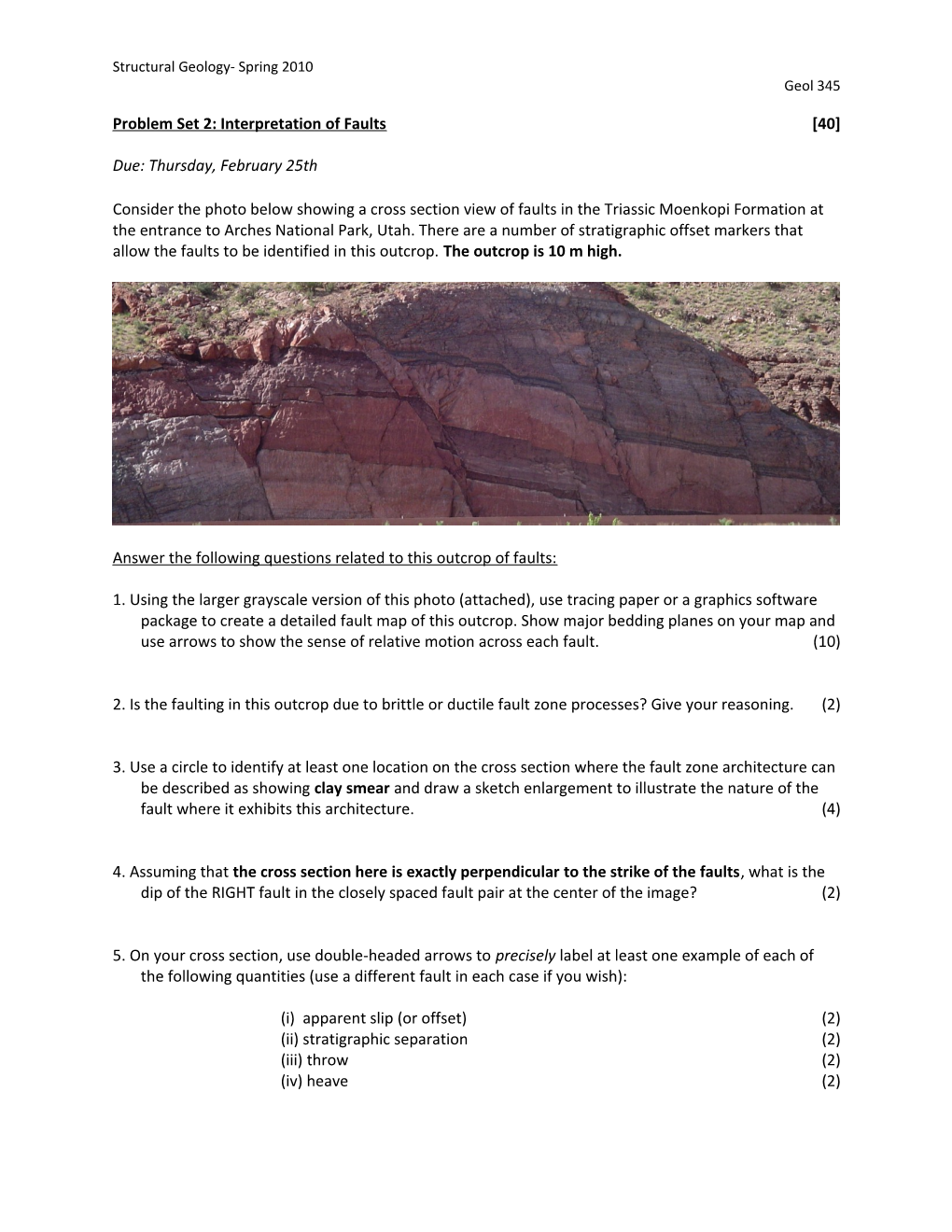 Problem Set 2: Interpretation of Faults 40