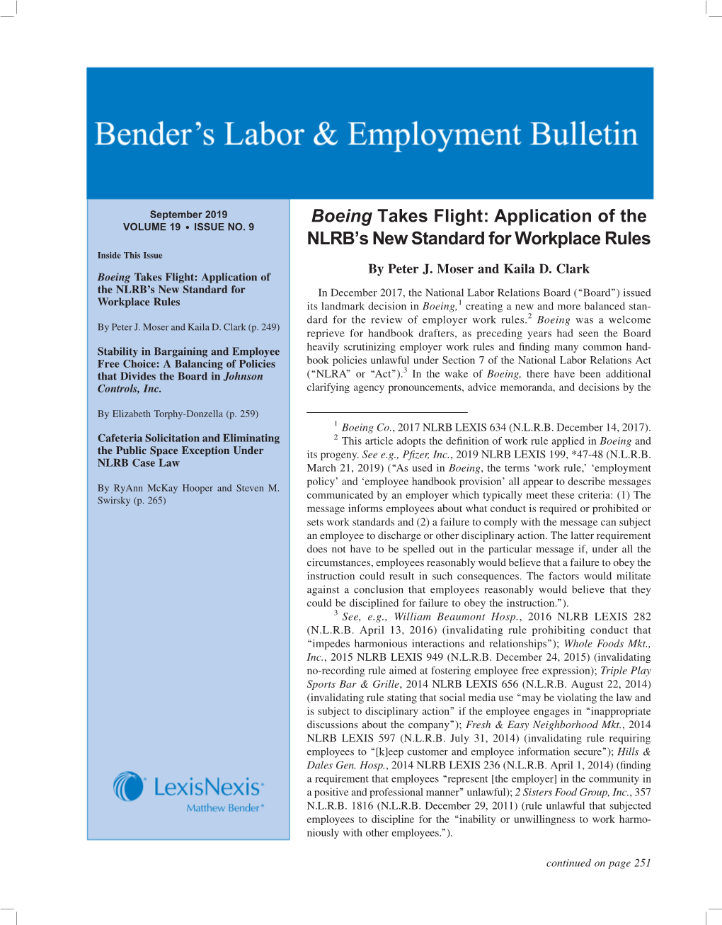 Boeing Takes Flight: Application of the NLRB's New Standard For