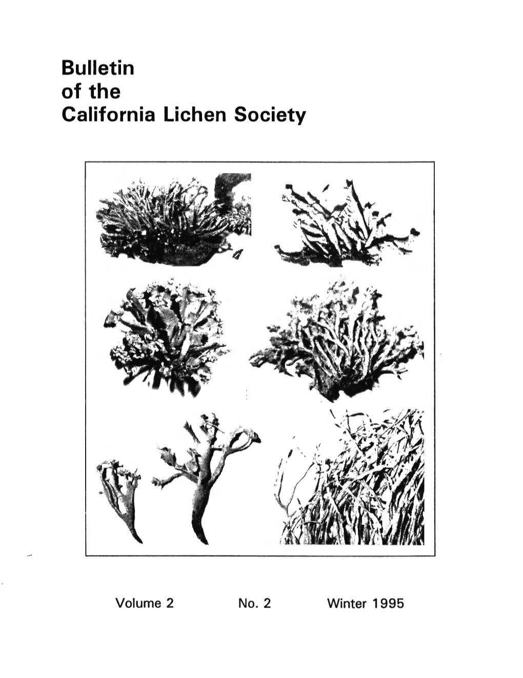 Bulletin of the California Lichen Society