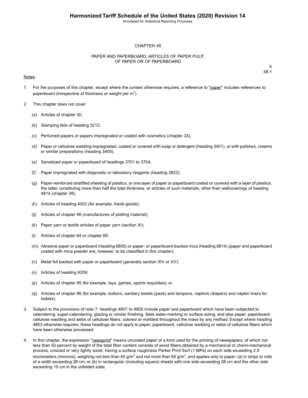 Harmonized Tariff Schedule of the United States (2020) Revision 14 Annotated for Statistical Reporting Purposes