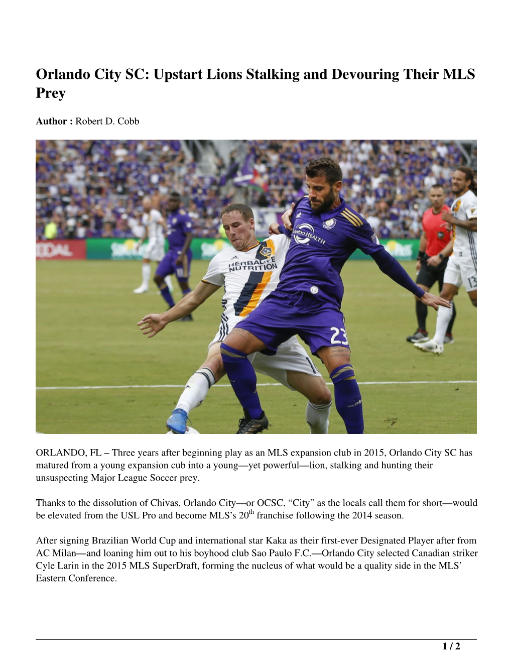 Orlando City SC: Upstart Lions Stalking and Devouring Their MLS Prey