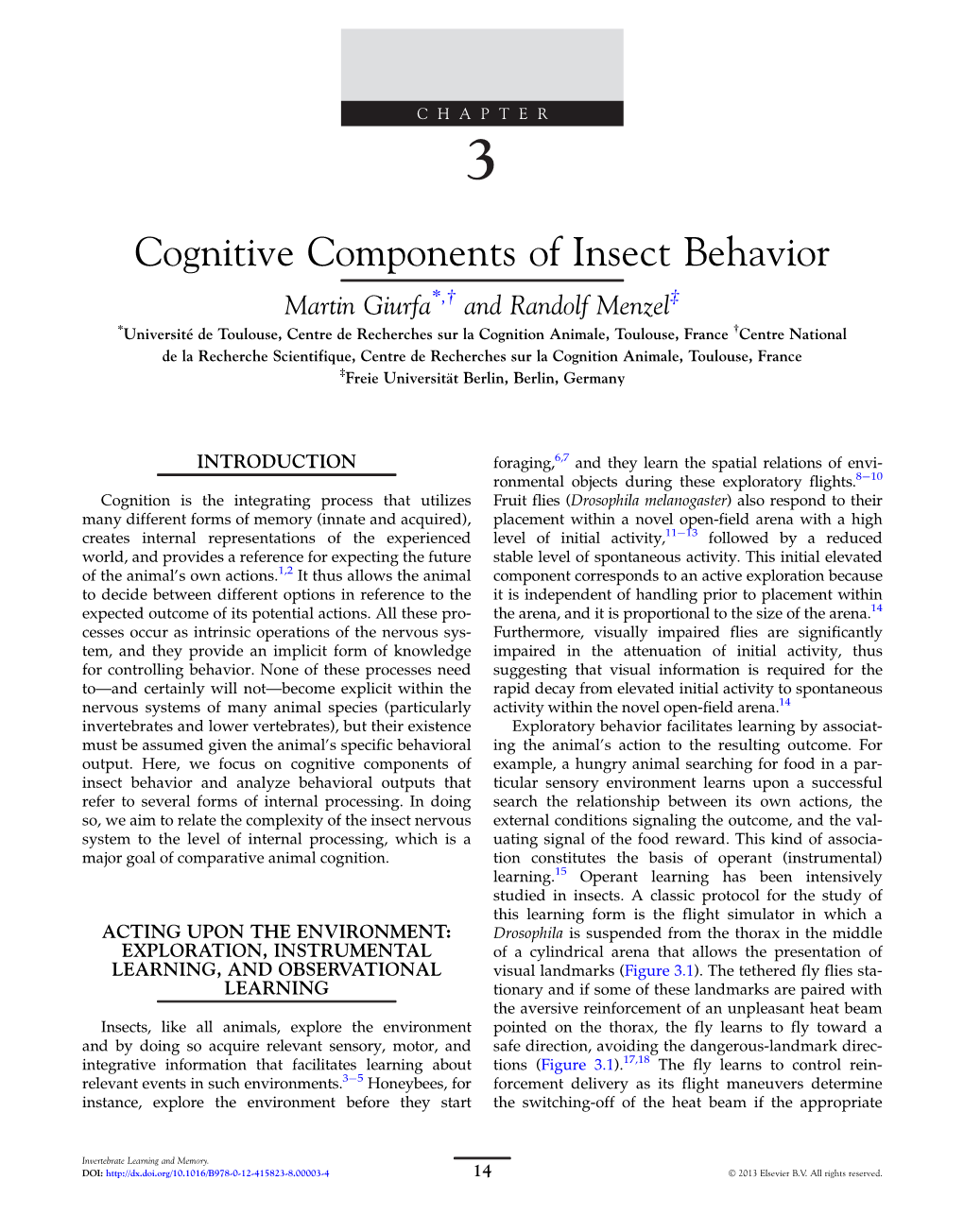 Invertebrate Learning and Memory