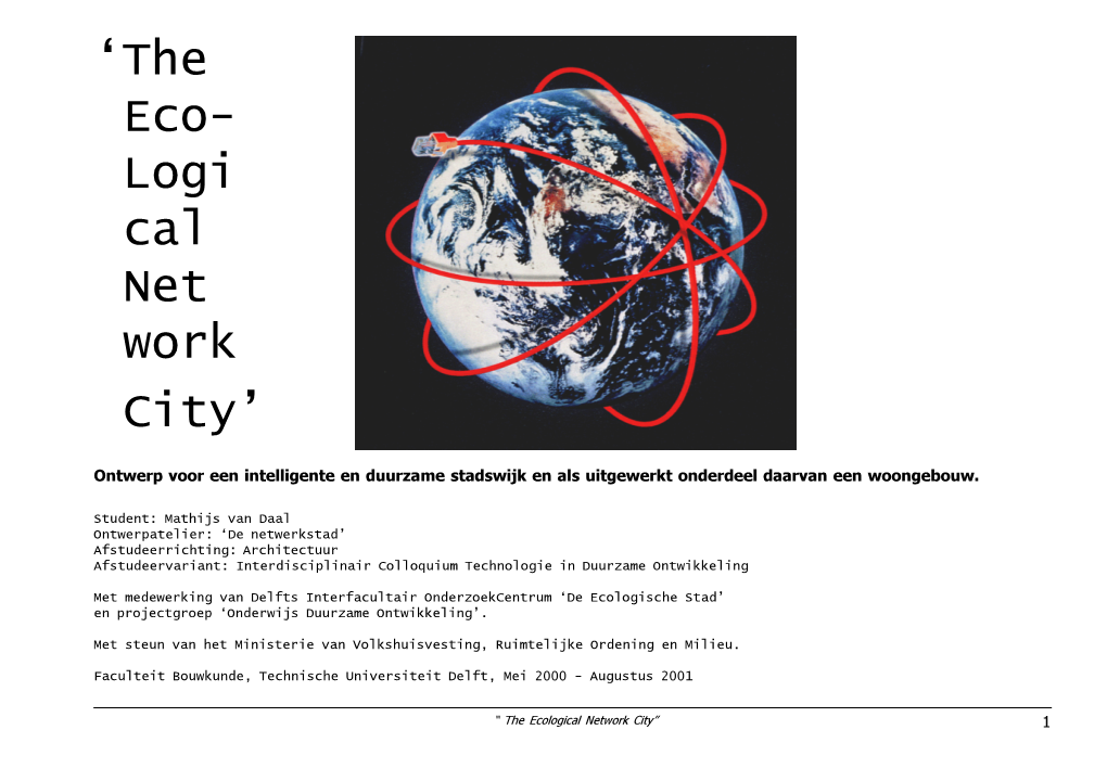 'The Eco- Logi Cal Net Work City'