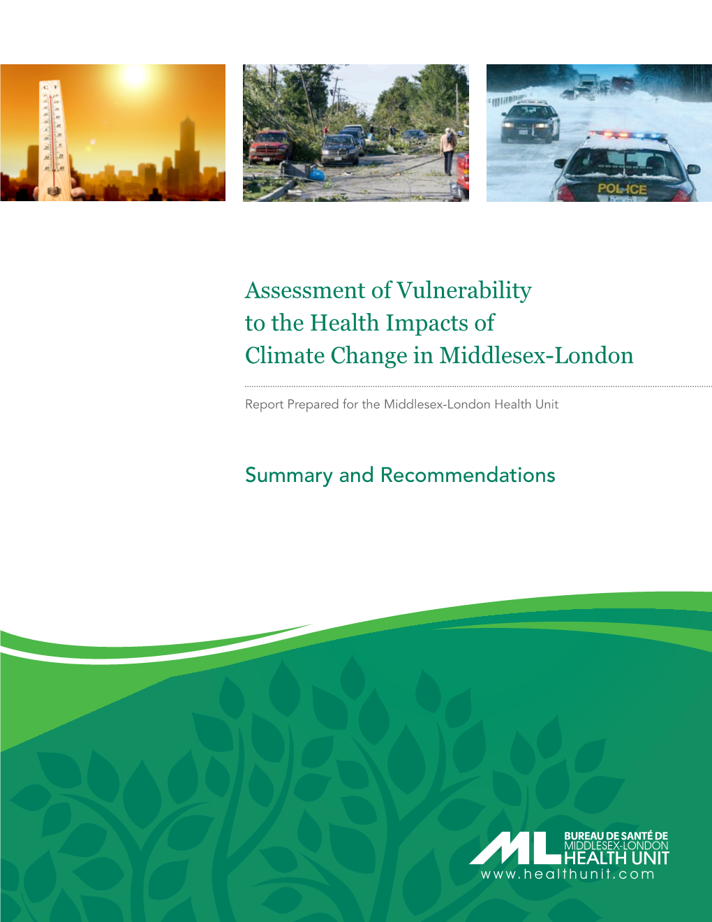 Assessment of Vulnerability to the Health Impacts of Climate Change in Middlesex-London