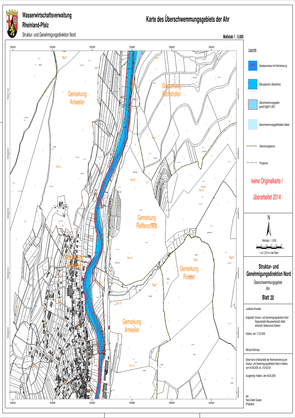 Karte Des Überschwemmungsgebiets Der Ahr Rheinland-Pfalz