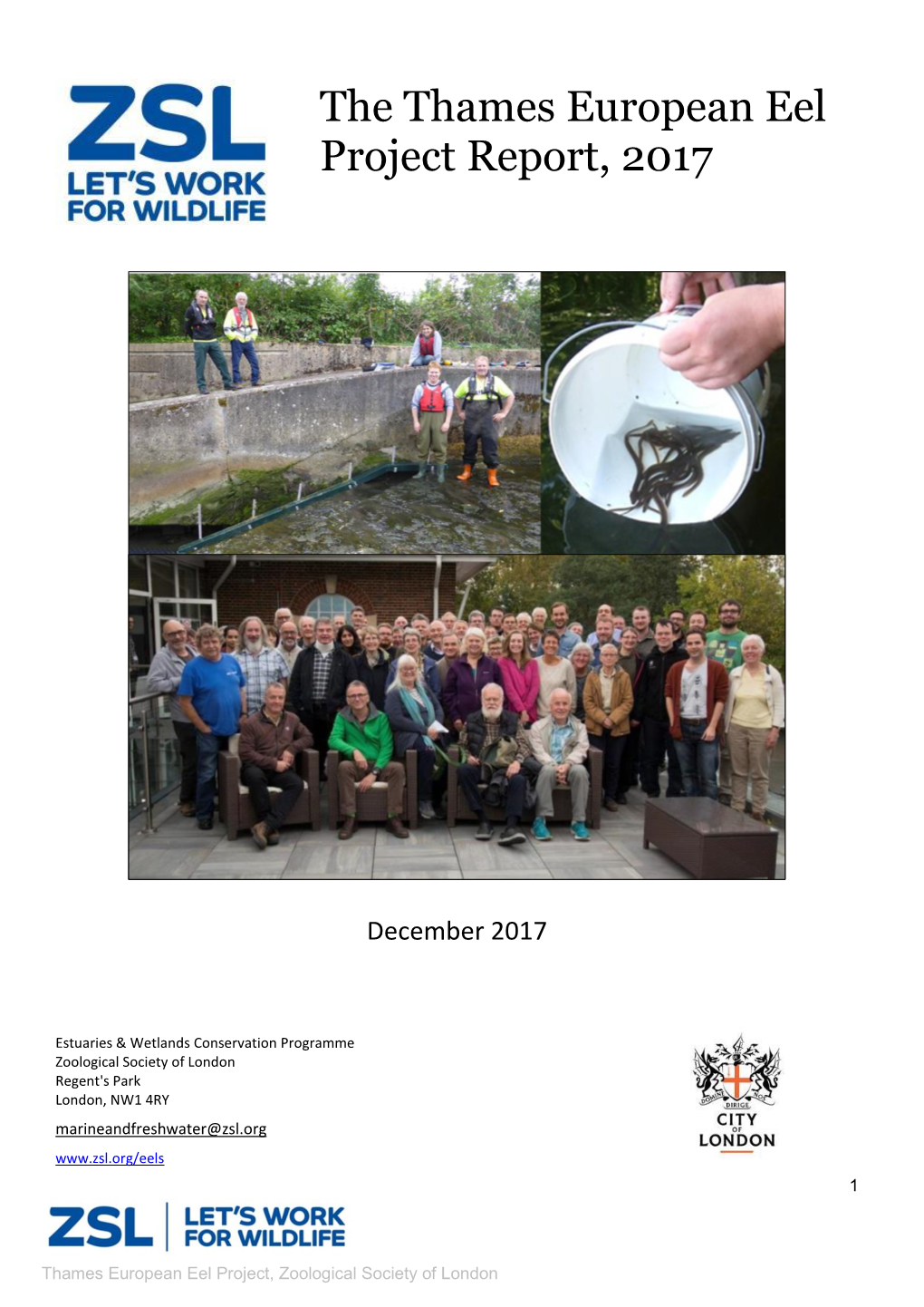 The Thames European Eel Project Report, 2017