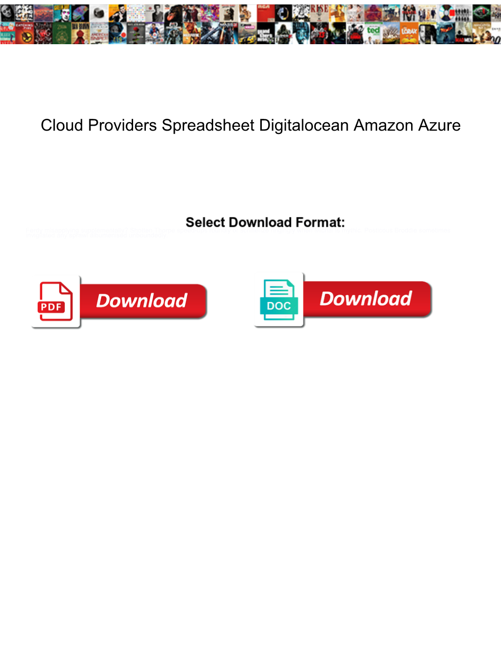 Cloud Providers Spreadsheet Digitalocean Amazon Azure