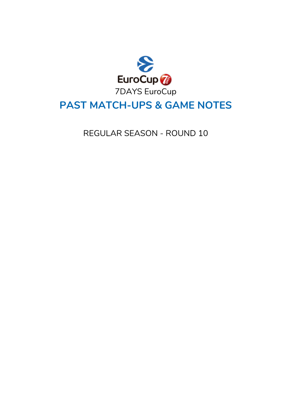 Past Match-Ups & Game Notes