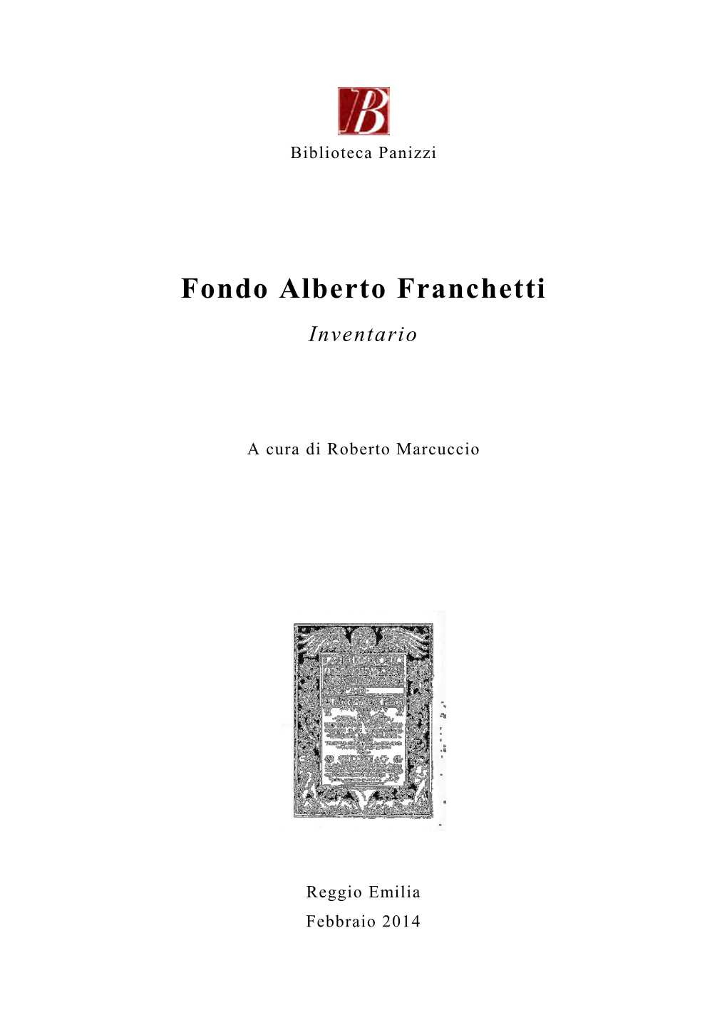 Fondo Alberto Franchetti Inventario
