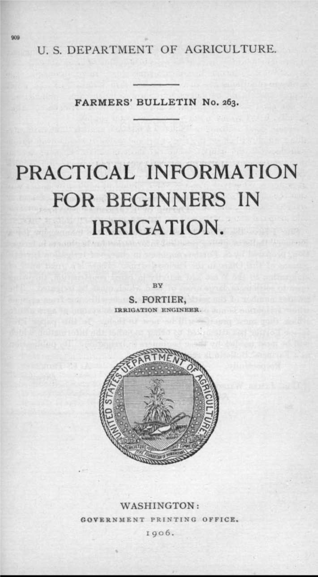 Practical Information for Beginners in Irrigation