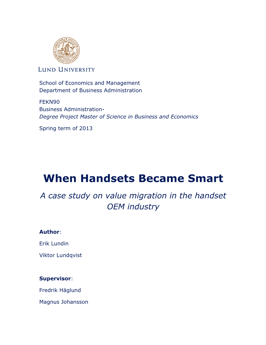 When Handsets Became Smart