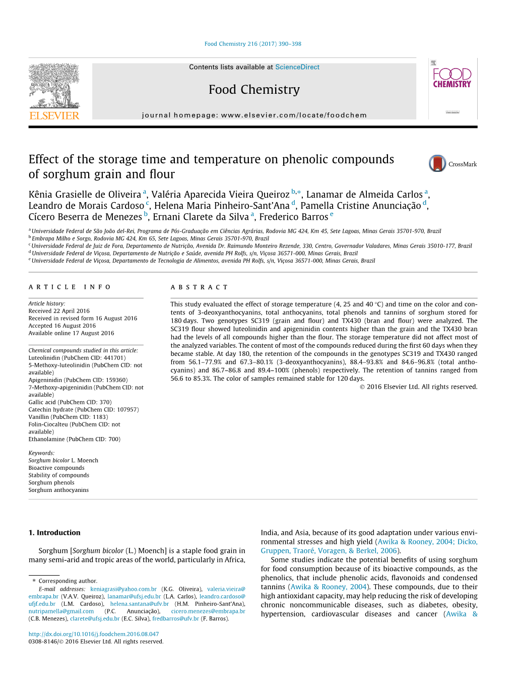 Effect of the Storage Time and Temperature on Phenolic