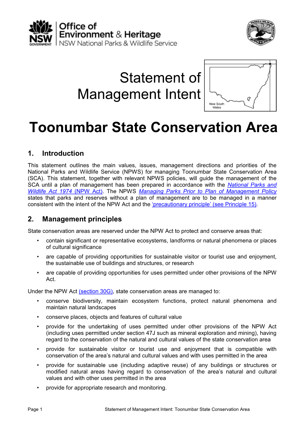 Toonumbar State Conservation Area
