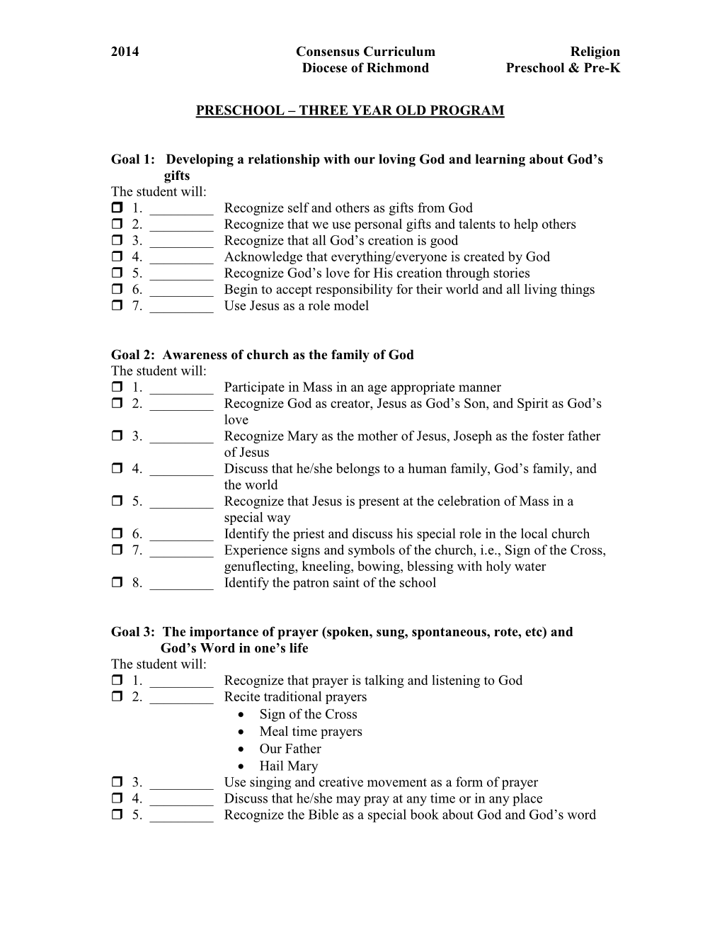 Religion Curriculum