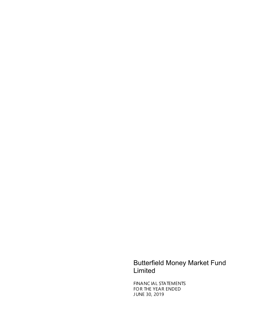 Butterfield Money Market Fund Limited