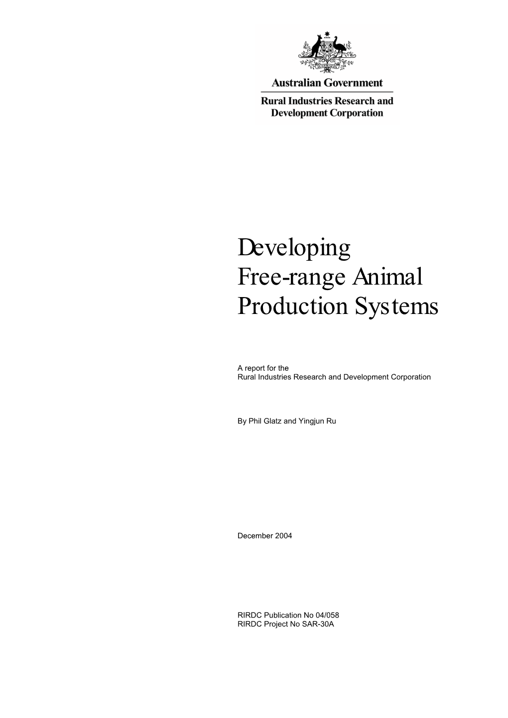 Developing Free-Range Animal Production Systems