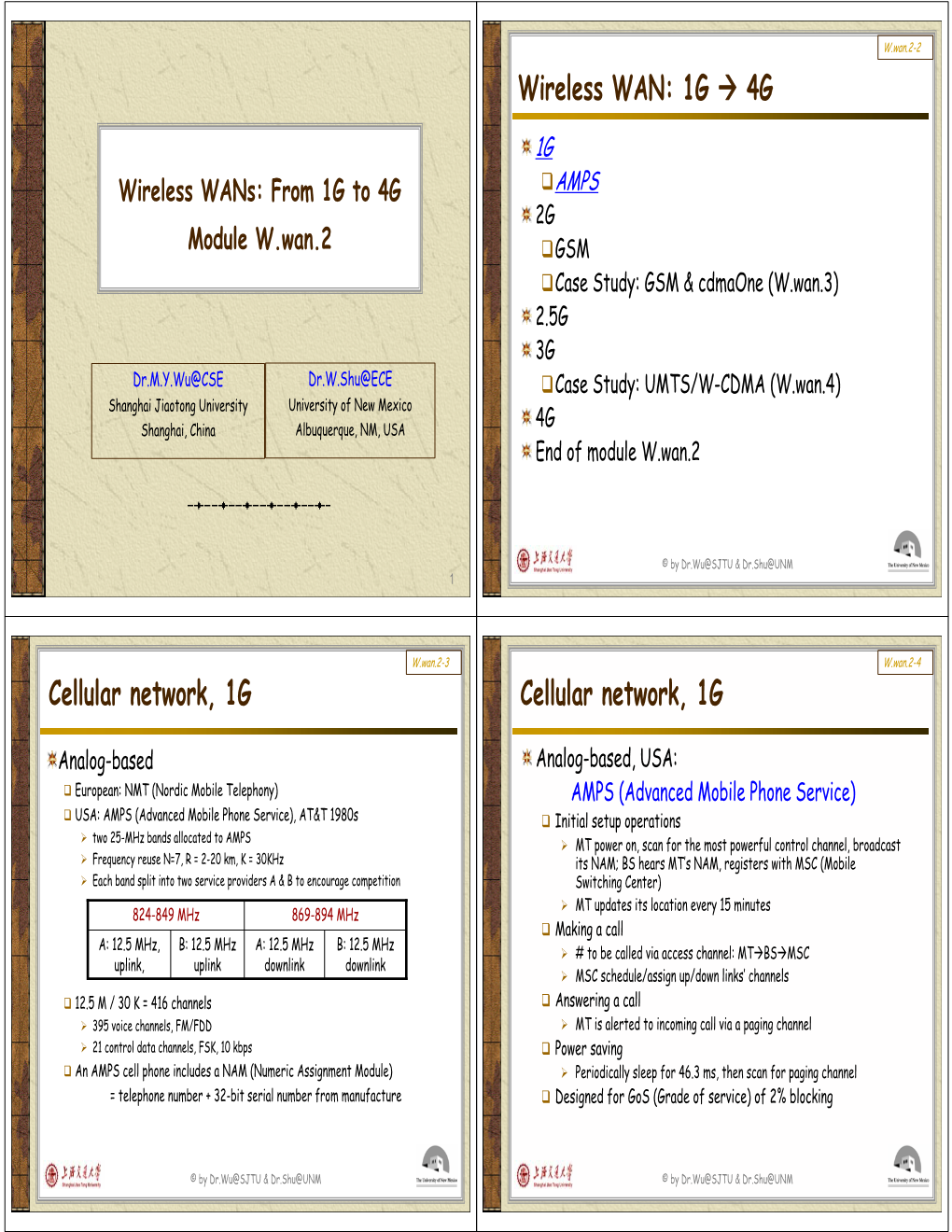 Wireless Wans: from 1G to 4G Module W.Wan.2