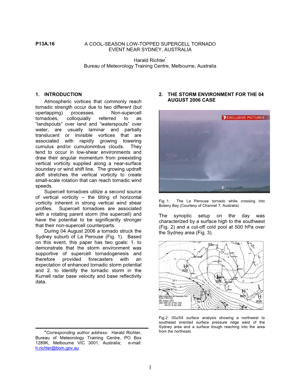 A Cool-Season Low-Topped Supercell Tornado Event Near Sydney, Australia