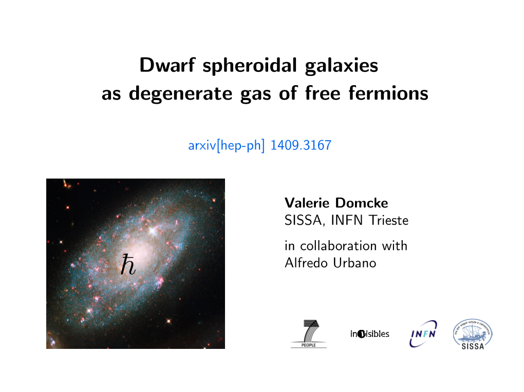 Dwarf Spheroidal Galaxies As Degenerate Gas of Free Fermions