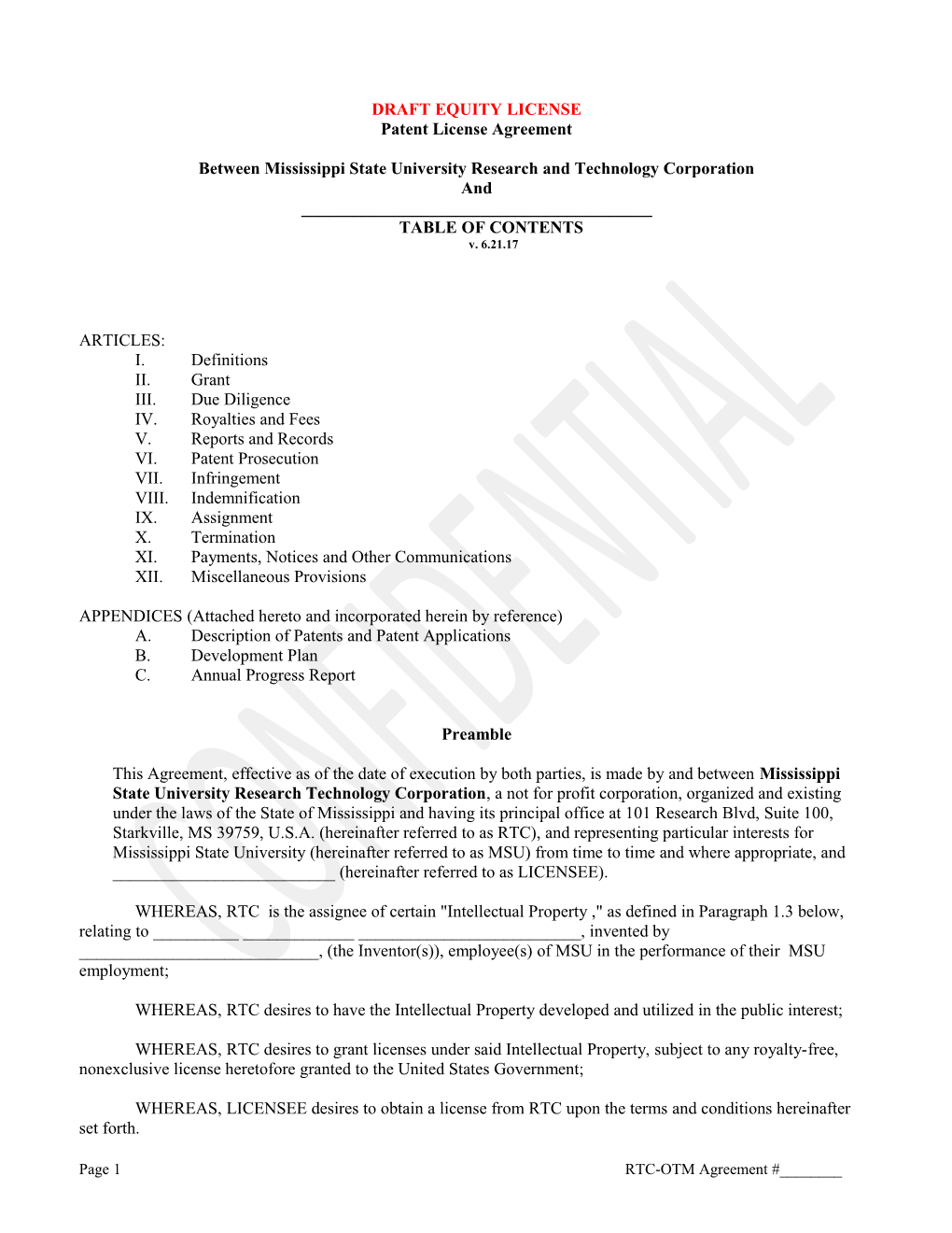 Model Patent License Agreement s1