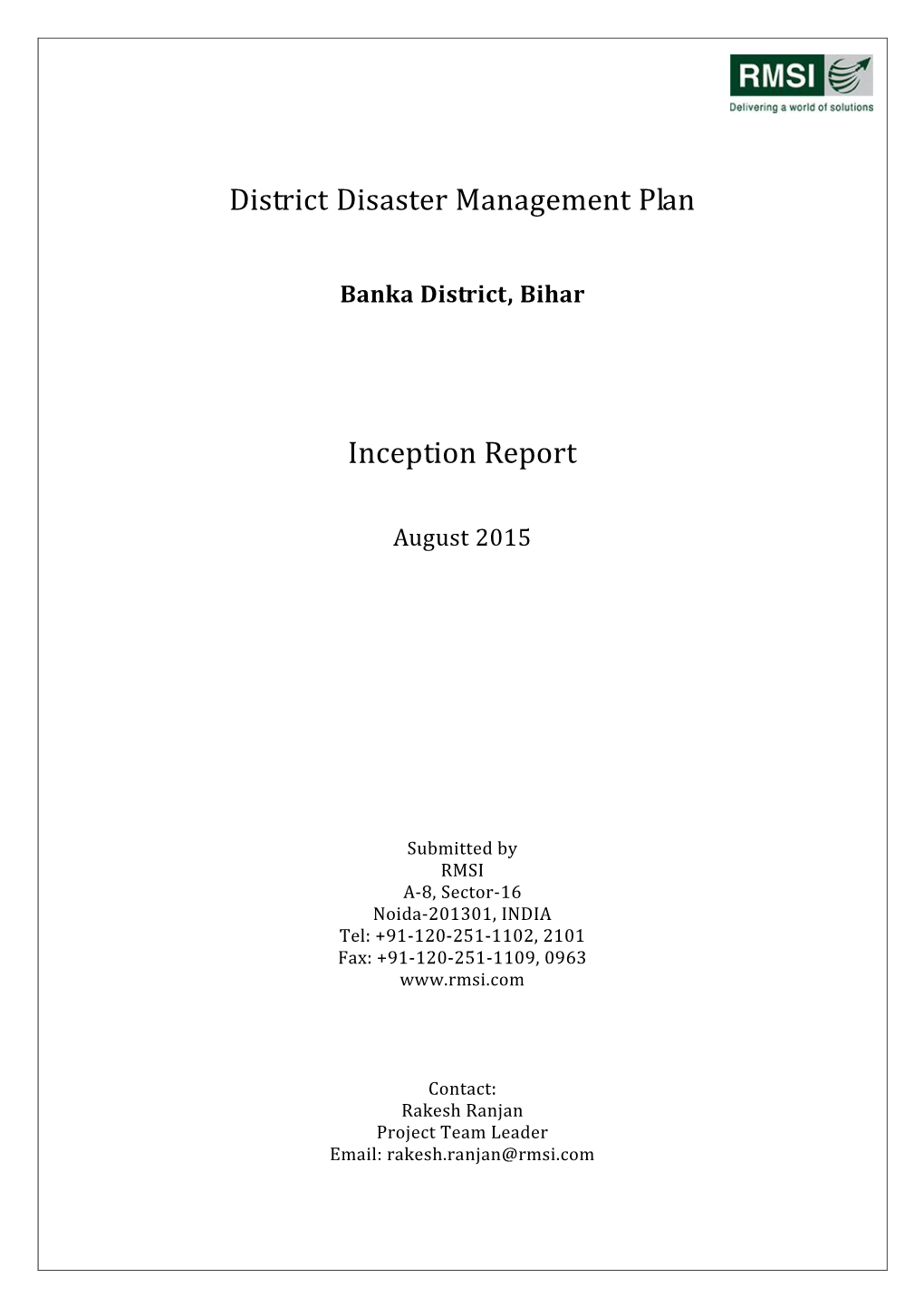 BSDMA DDMA Inception Report