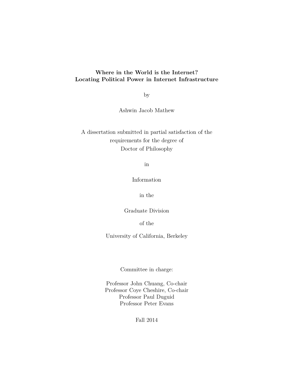 Locating Political Power in Internet Infrastructure by Ashwin Jacob