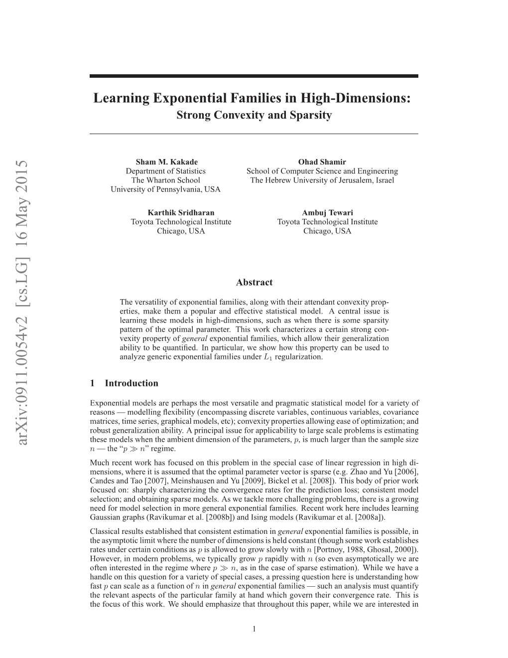 Learning Exponential Families in High-Dimensions