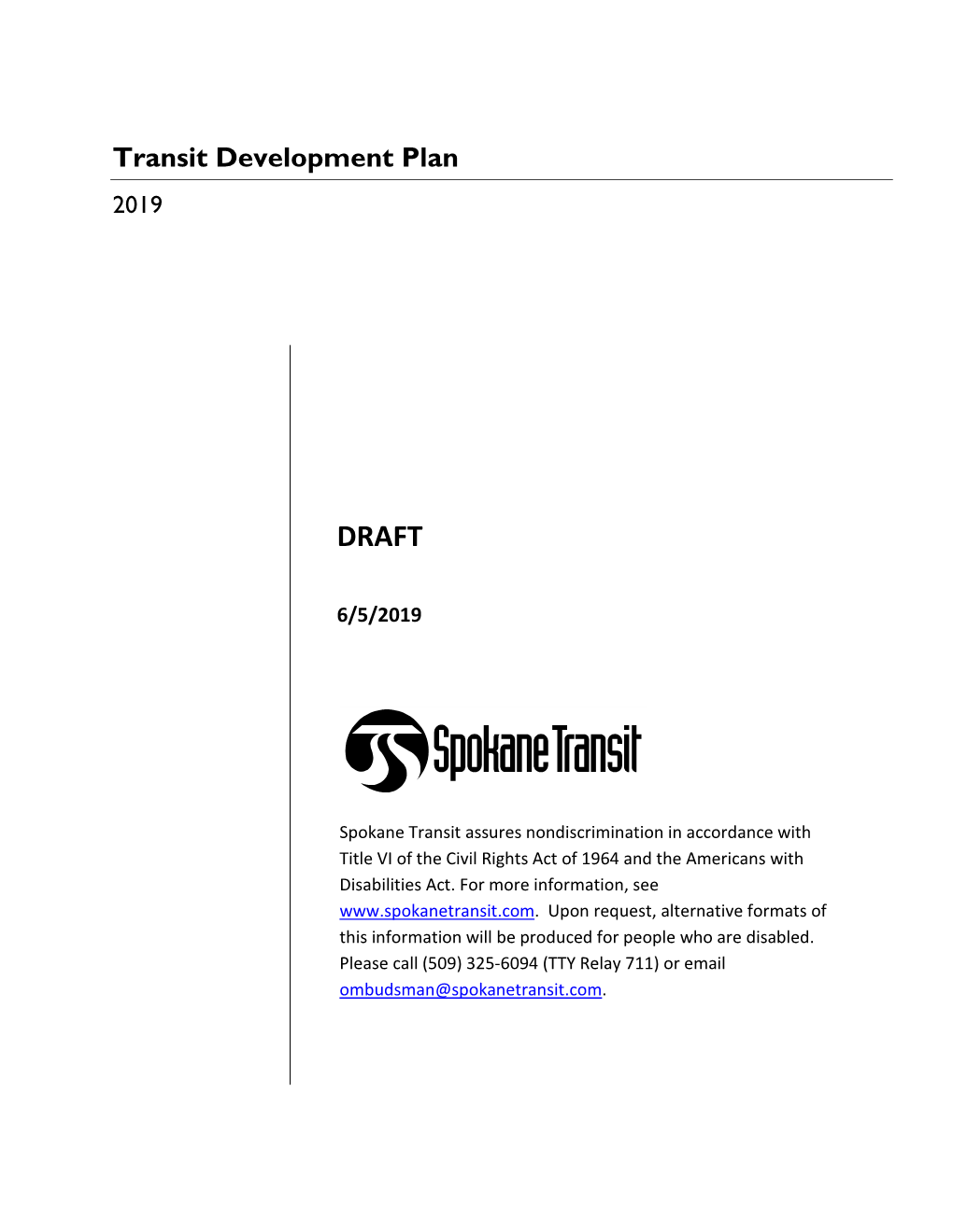 Transit Development Plan 2019