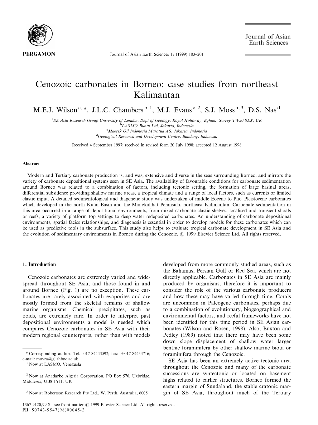 Cenozoic Carbonates in Borneo: Case Studies from Northeast Kalimantan