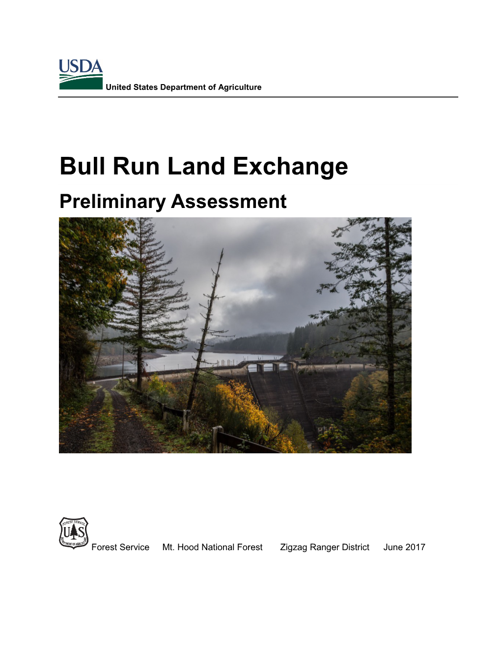 Bull Run Land Exchange Preliminary Assessment