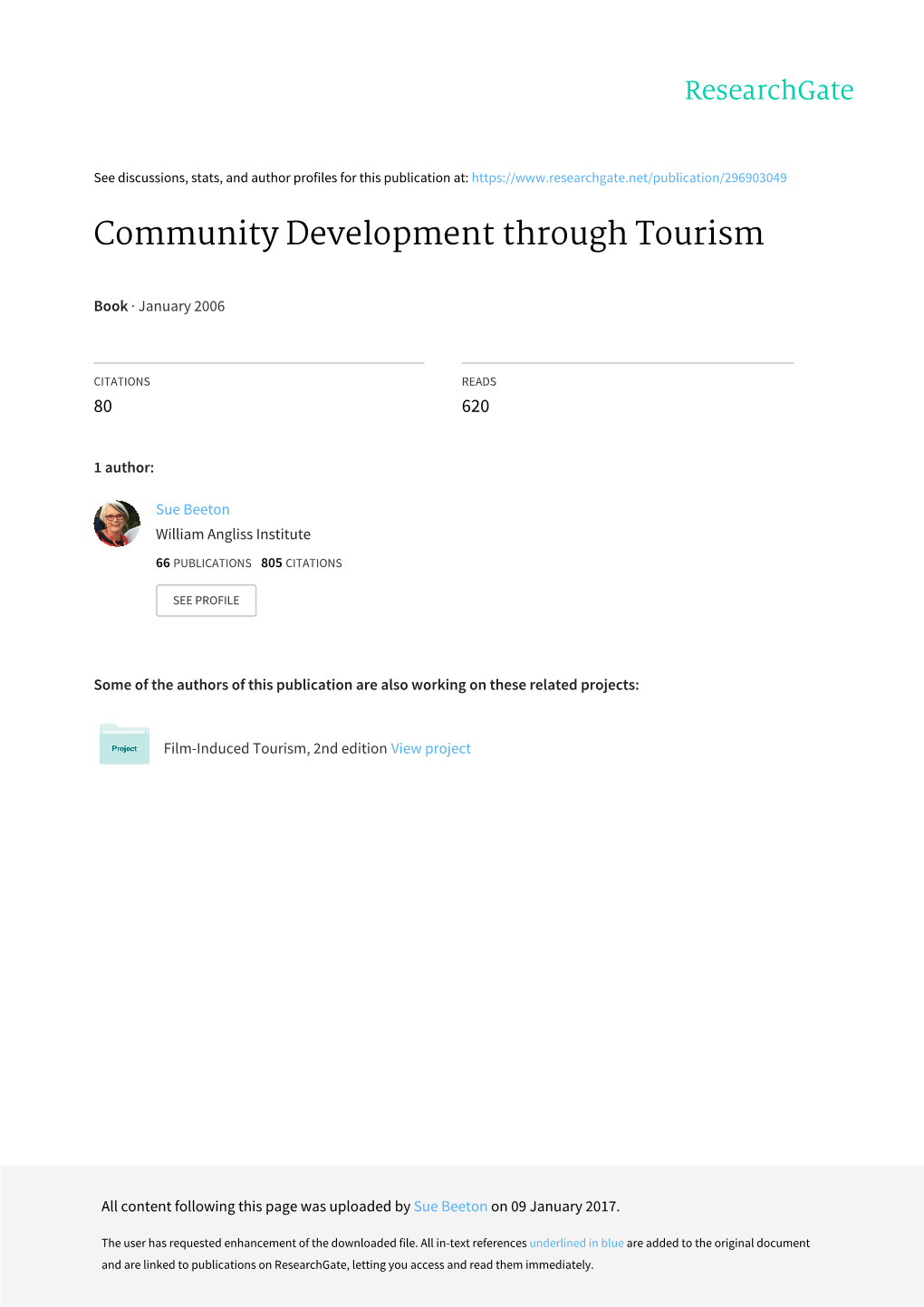 Community Development Through Tourism