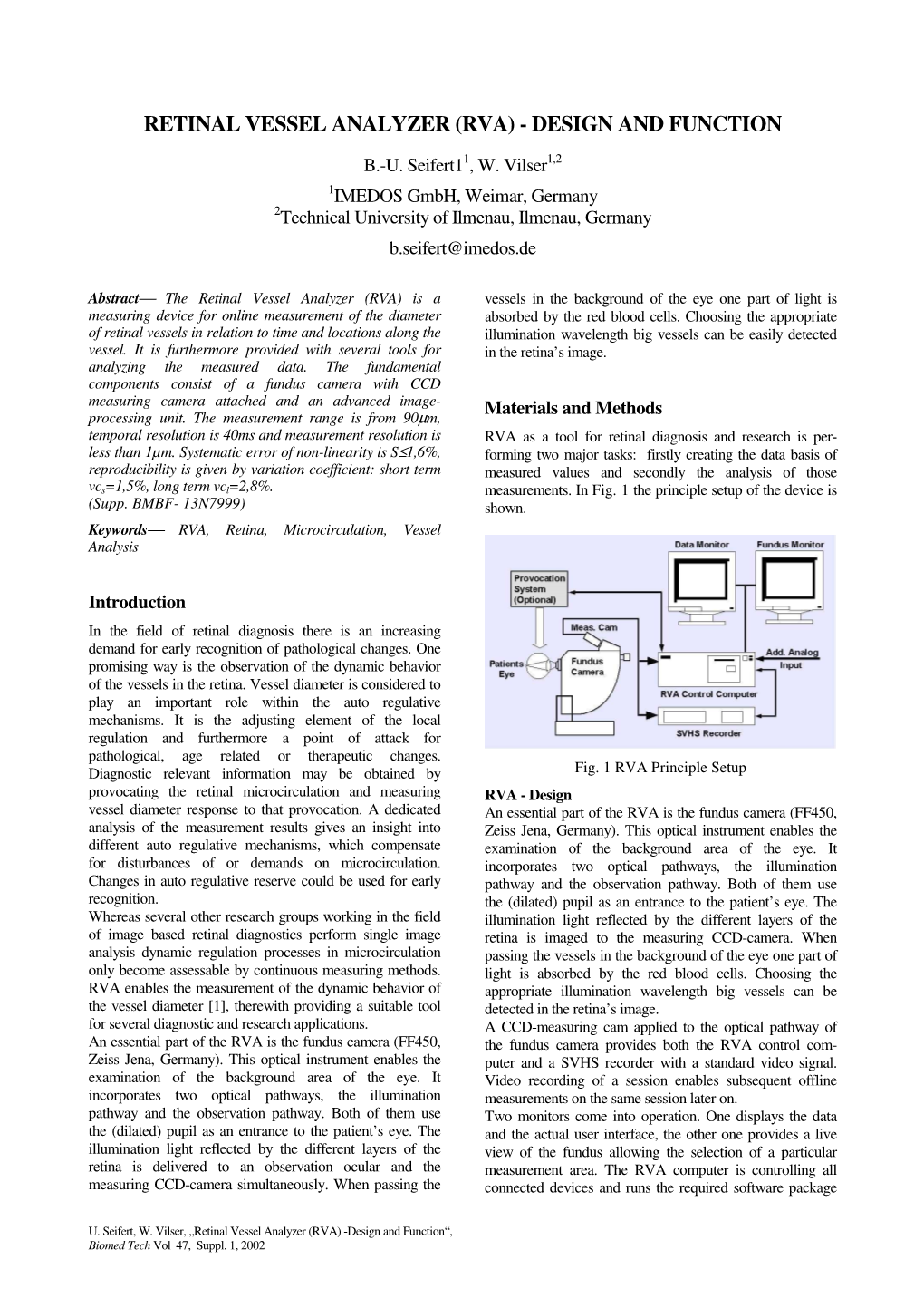 Retinal Vessel Analyzer (Rva) - Design and Function