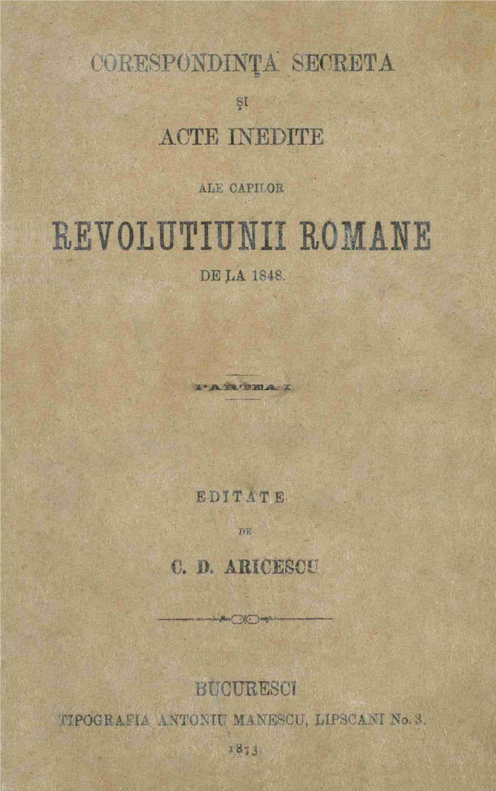Revolutiunii Romane De J.A