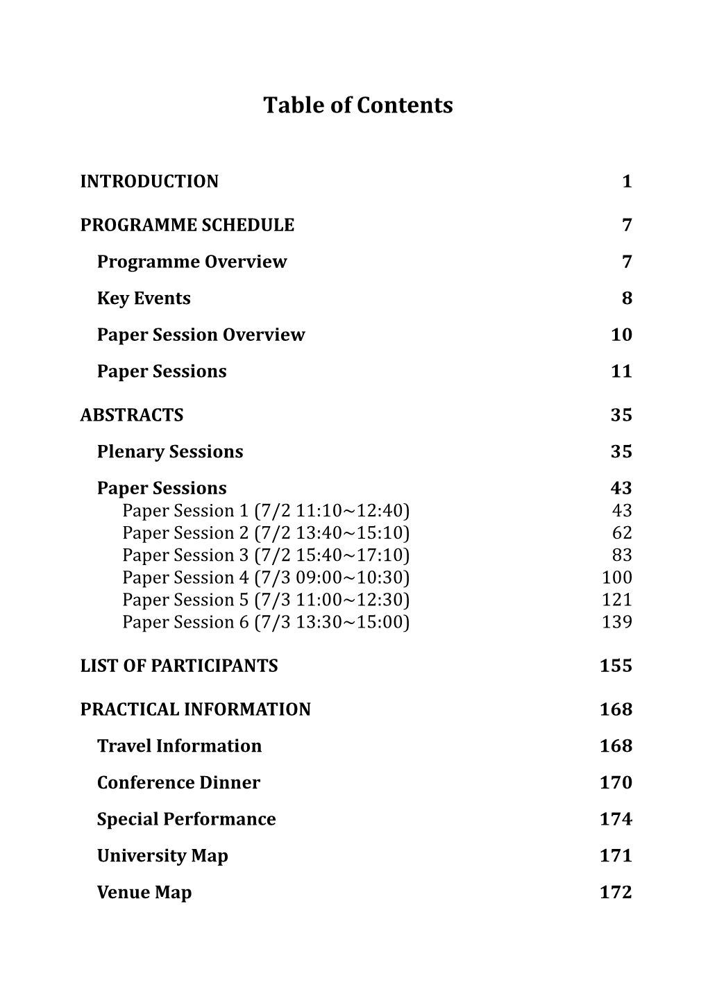 Table of Contents