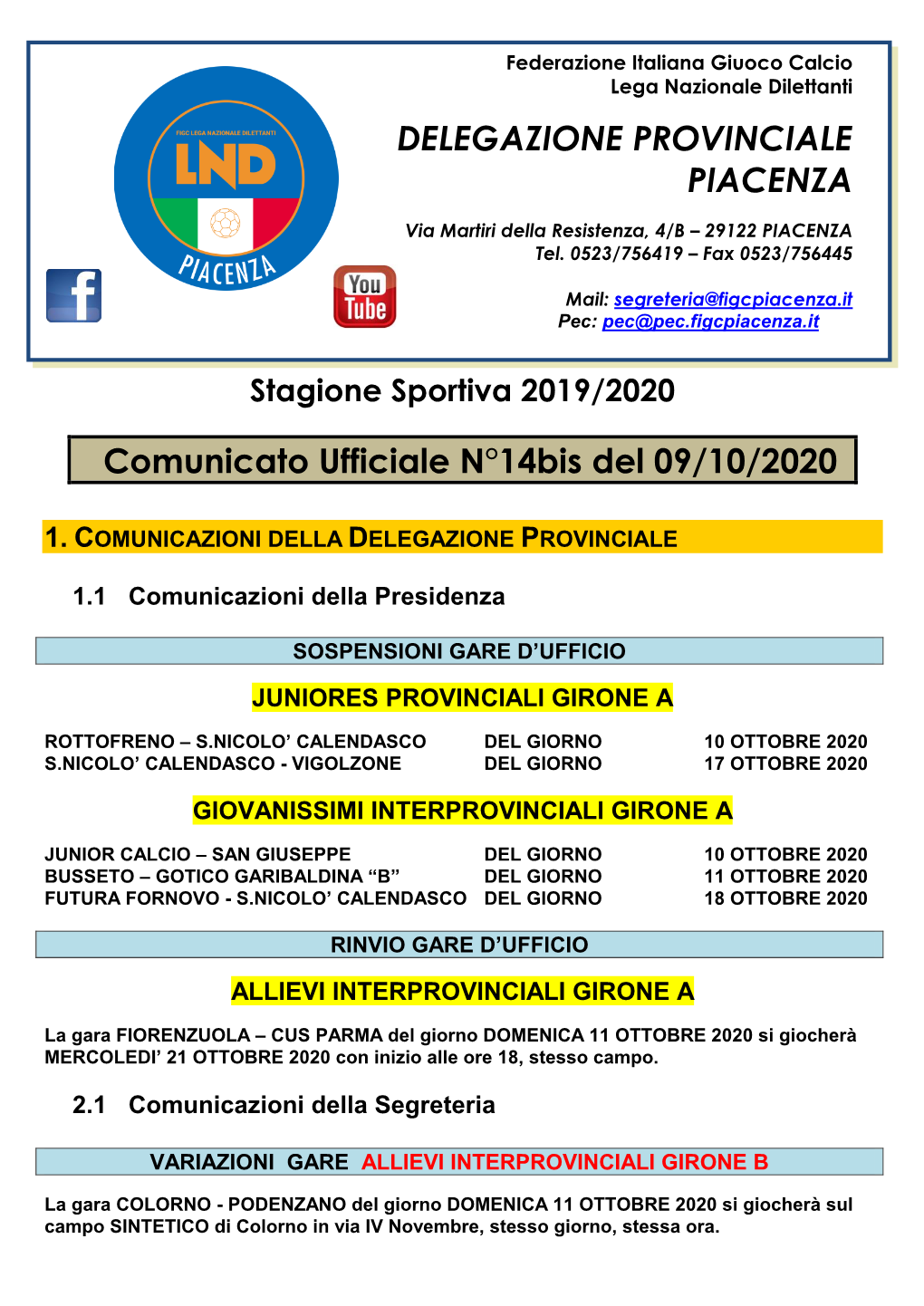 Delegazione Provinciale Piacenza